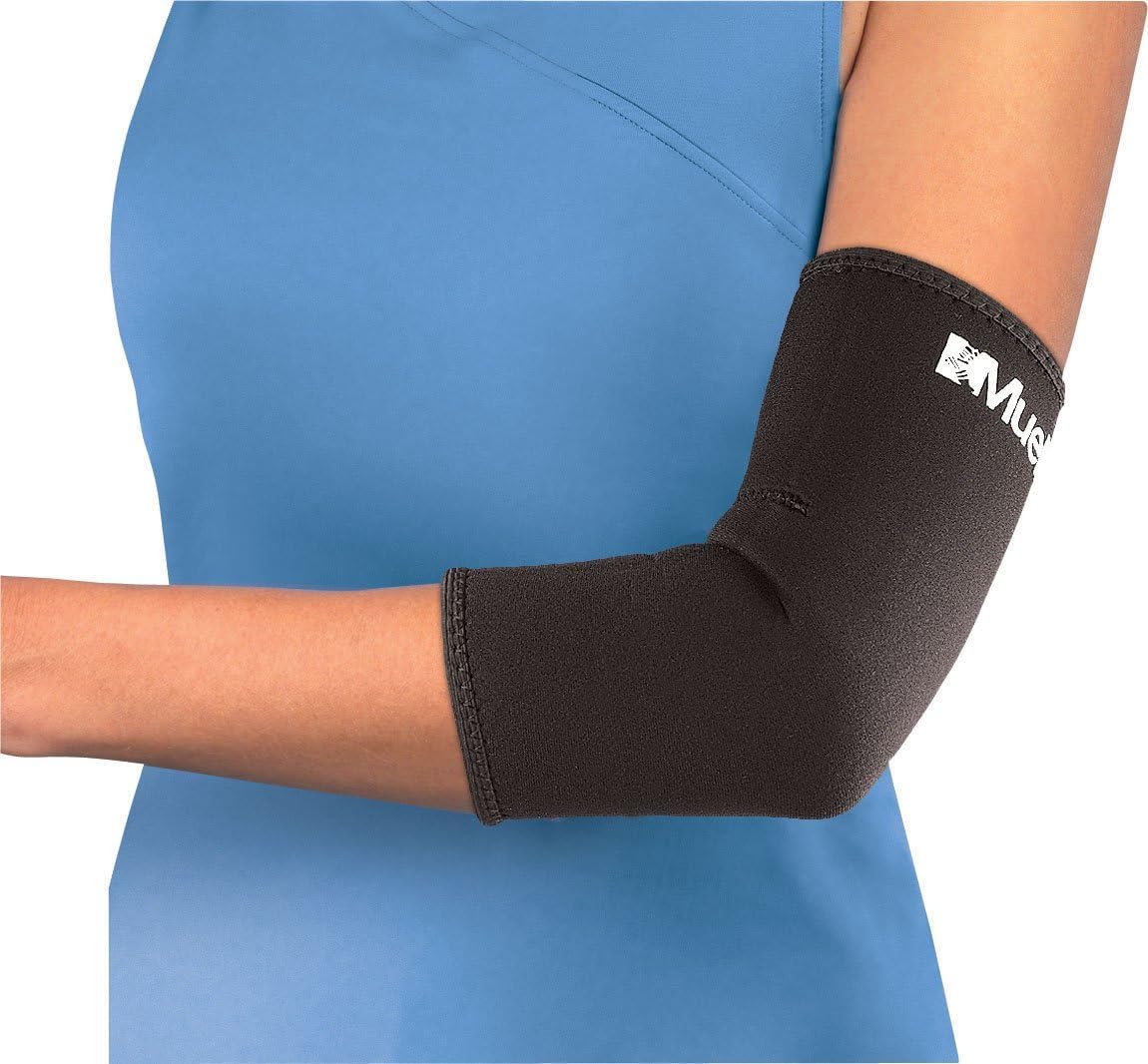 Mueller Neoprene Elbow Sleeve Support - Black, Small Size for Pain Relief & Joint Protection - Perfect for Arthritis, Tendonitis, Golf & Tennis Players