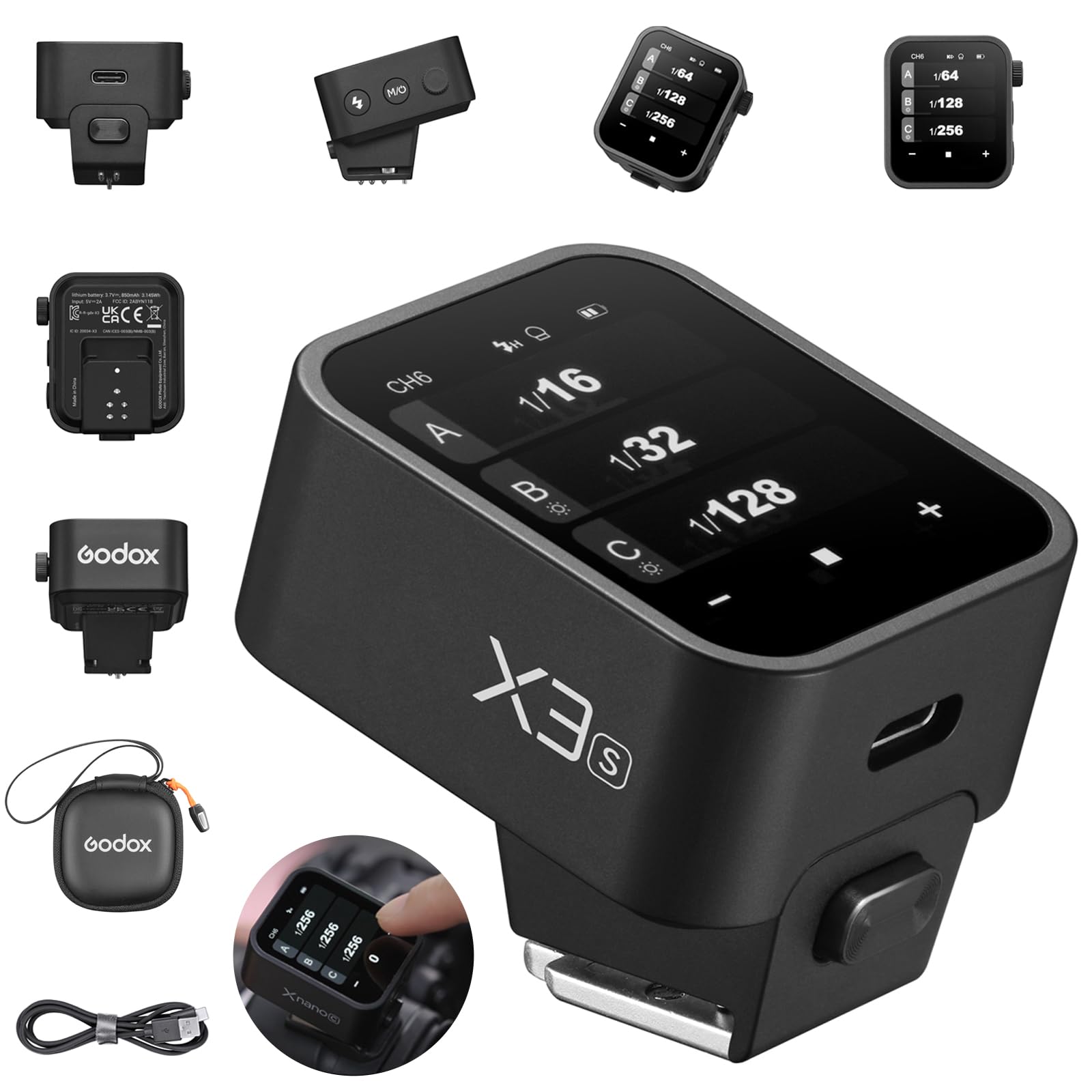 Godox X3-S TTL Wireless Flash Trigger for Sony Cameras - OLED Touchscreen Flash Transmitter with Built-in Lithium Battery & Quick Charge (Upgraded from Xpro-S/X2T-S) - Perfect for Wedding, Portrait & Studio Photography