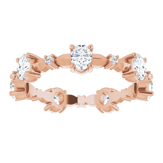 1.33 Carat Oval & Round Diamond Eternity Wedding Band - Elegant Stackable Ring for Anniversary, Engagement, or Bridal Jewelry Gift