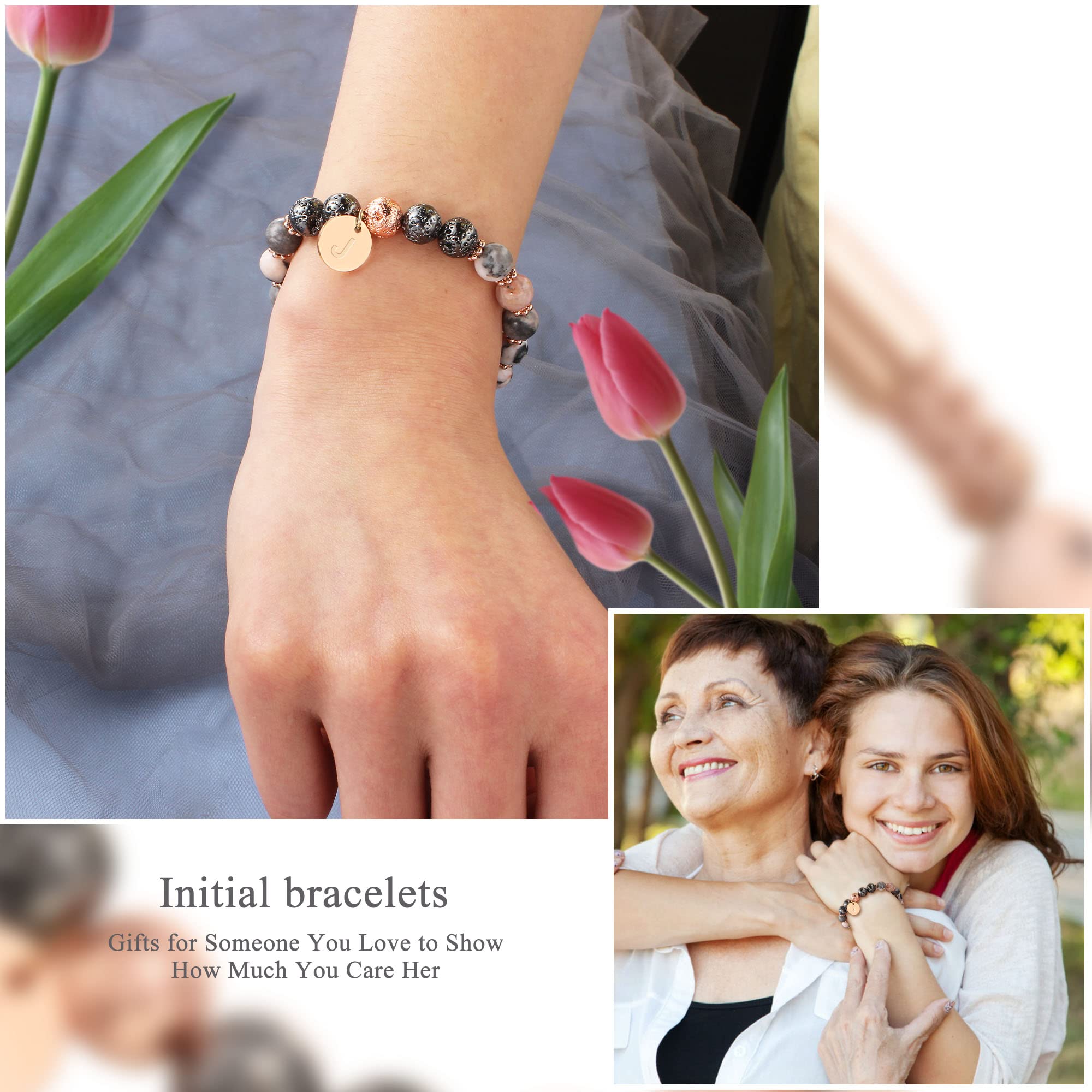 Personalized Initial Beaded Bracelets for Women - A-Z Letter Jewelry for Best Friend, Graduation, Birthday, Valentine's Day, Mother's Day & Christmas Gifts for Her - Perfect for Wife, Girlfriend, Sister, Daughter - Elegant Handmade Beaded Bracelet for Everyday Wear & Special Occasions