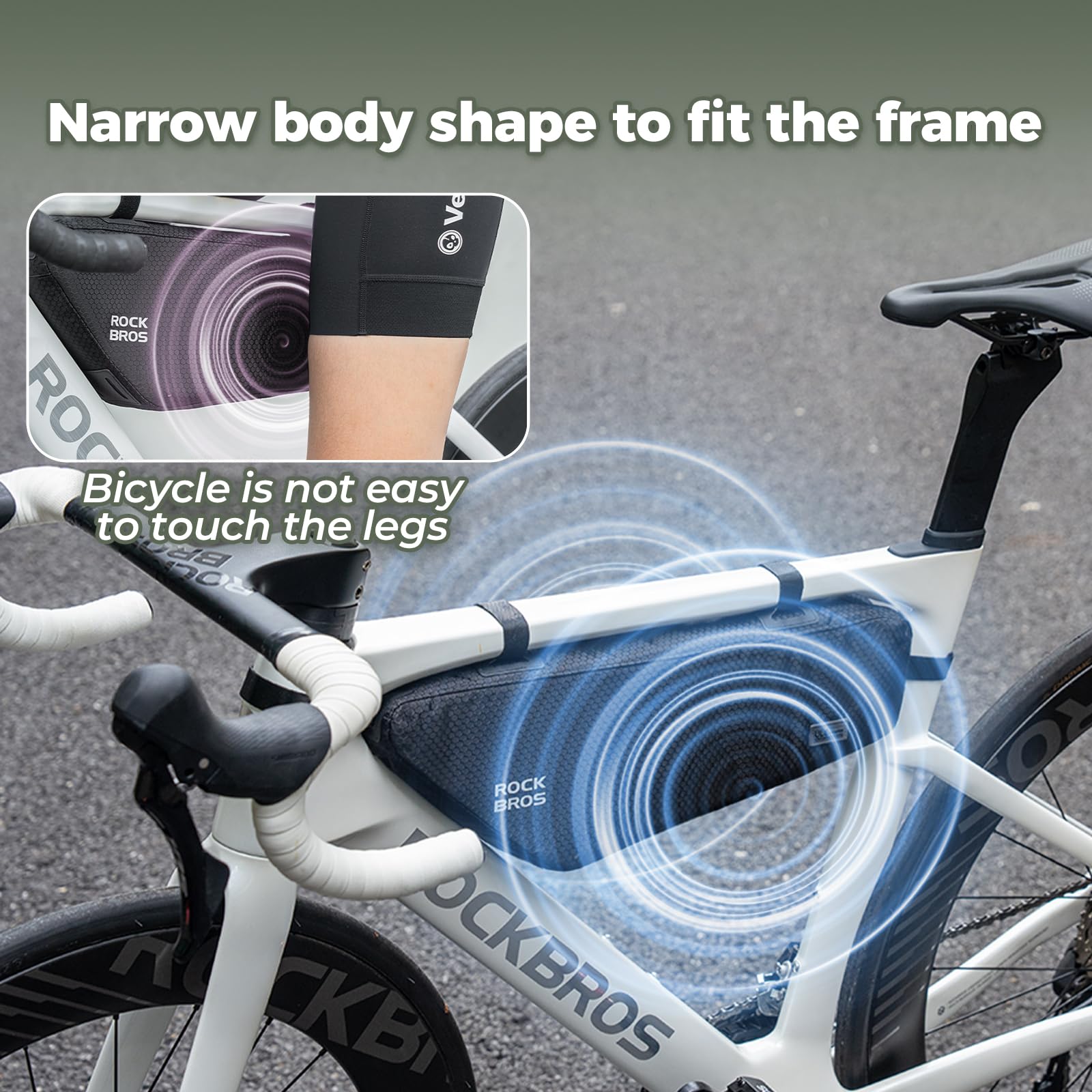 ROCKBROS 2.9L Waterproof Bike Frame Bag - Large Capacity Under Top Tube Bicycle Pouch for Mountain & Road Bikes | Perfect for Cycling Commutes, Long Distance Rides & Outdoor Adventures