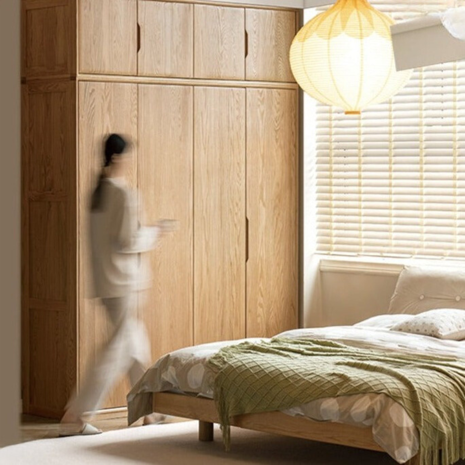 Solid Oak Wood Wardrobe - Spacious Storage for Bedroom, Closet & Home Organization | Durable & Stylish Furniture for Modern Living Spaces