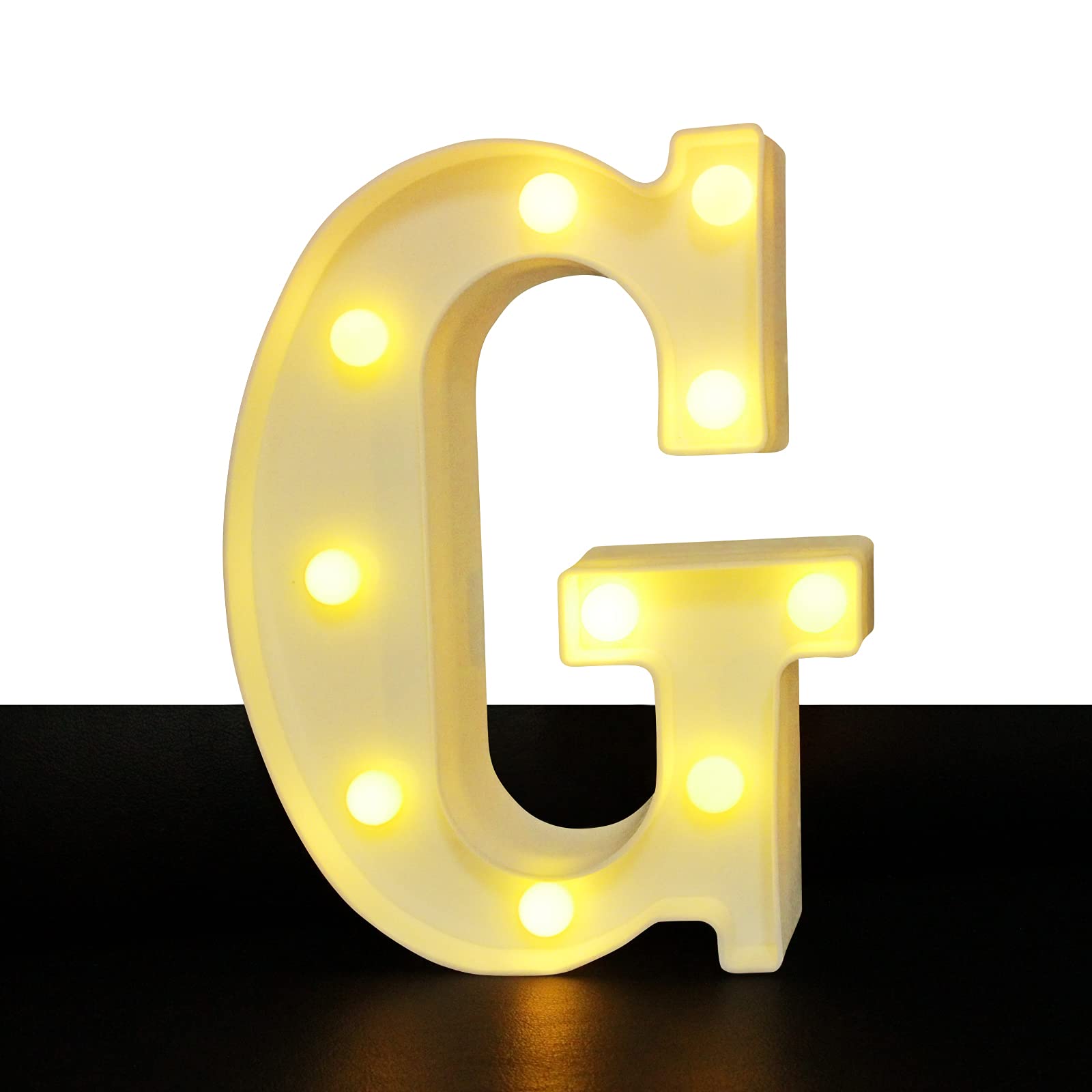 Warm White LED Marquee Letter Lights Sign - 26 Alphabet LED Lamp for Home Decor, Living Room, Bedroom, Wall & Table - Perfect for Home Bar, Christmas Decorations - Letter G - Ideal for Parties, Weddings & Festive Events