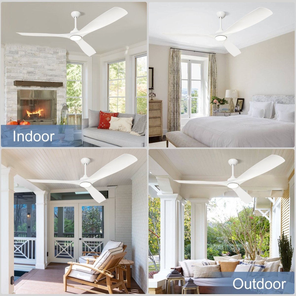 Depuley 60 Inch Modern Ceiling Fan with LED Light and Remote Control - Quiet Reversible DC Motor, 3 Color Temperature Adjustable, Timer Function - Perfect for Living Room, Bedroom, Patio, Study and Gazebo