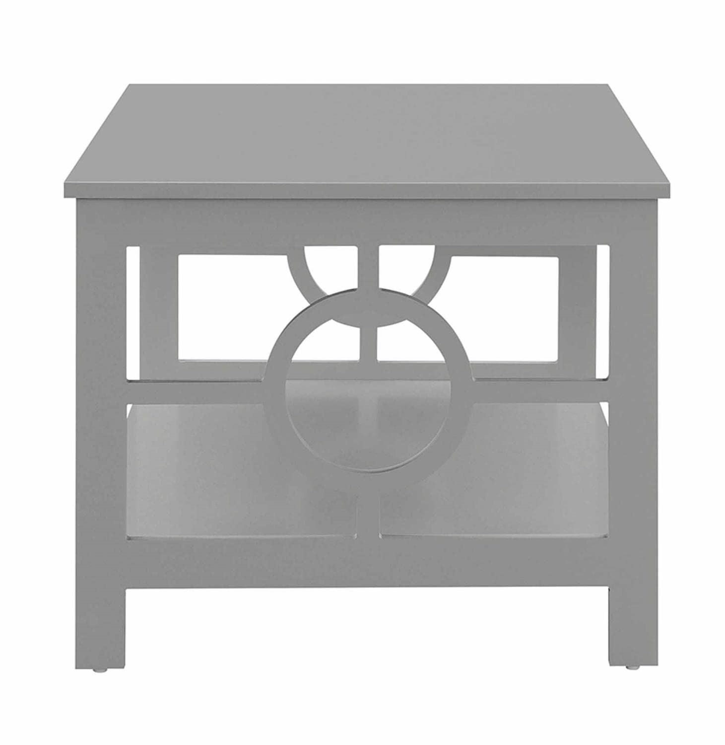 Convenience Concepts Modern Gray Ring Coffee Table - Stylish Living Room Furniture for Small Spaces, Home Decor & Entertainment Areas