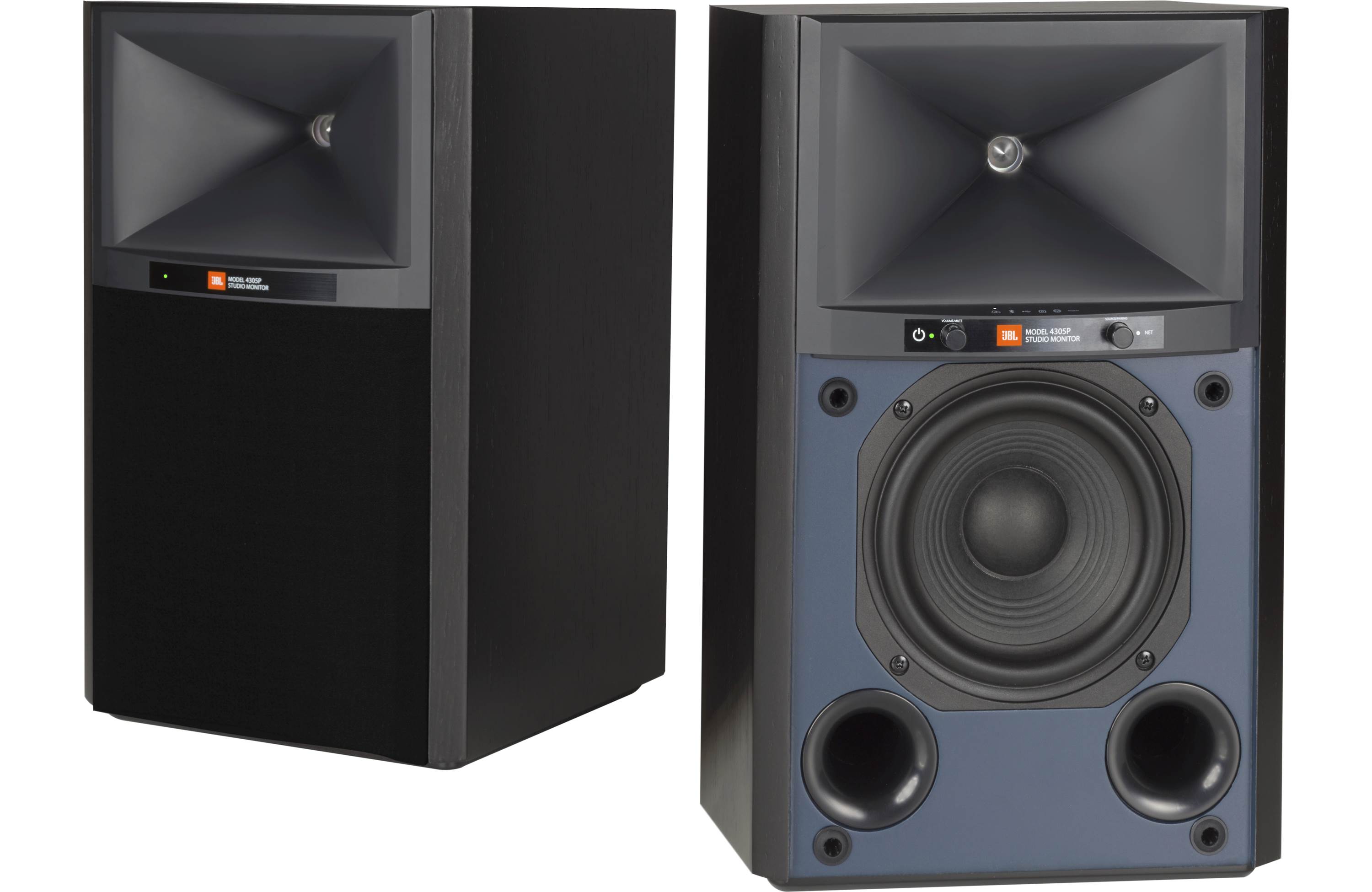 JBL 4305P Powered Studio Monitor Bookshelf Speakers - Professional Audio Pair (Factory Refurbished) - Perfect for Home Studios, DJ Setups & Music Production
