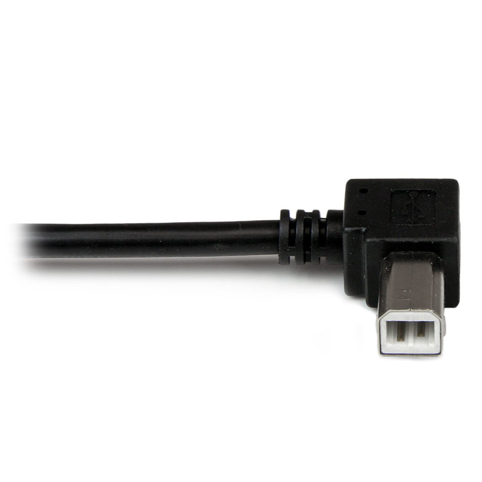 StarTech.com 1m USB 2.0 A to Left Angle B Cable Male to Male - High Speed Printer Scanner Cable for Hard-to-Reach Devices - Perfect for Narrow Spaces, POS Systems, Medical Equipment & Office Setups