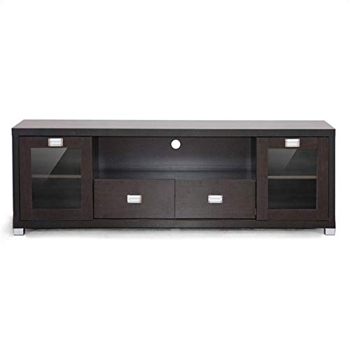 Hawthorne Collections Brown TV Stand - Modern Entertainment Center for Living Room, Bedroom & Home Theater