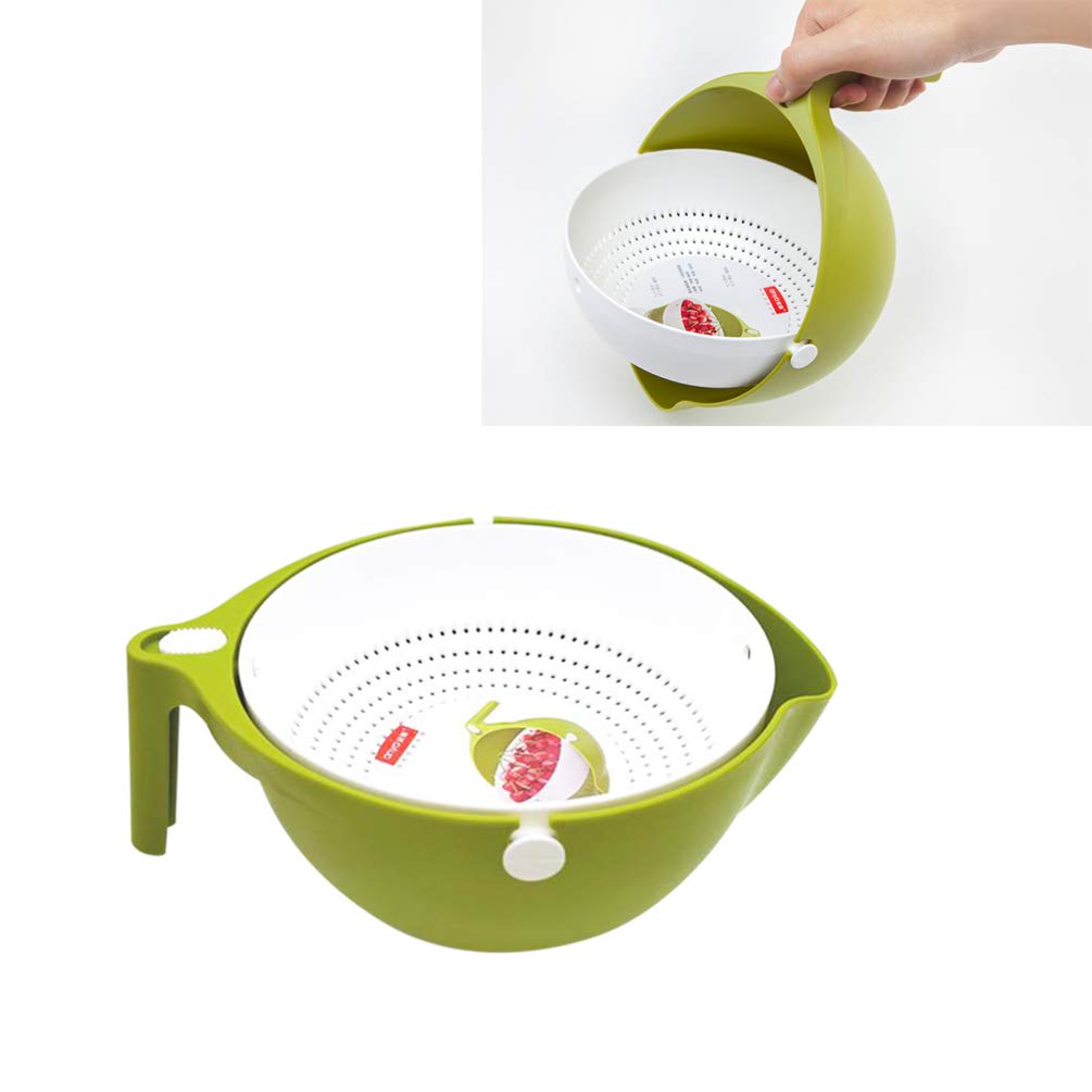 Cabilock 1-Piece Vegetable Washing Basket - Multi-Purpose Kitchen Colander for Rice, Pasta, Fruits & Vegetables - Durable Drain Strainer Bowl with Handle - Perfect for Meal Prep, Cooking & Healthy Eating