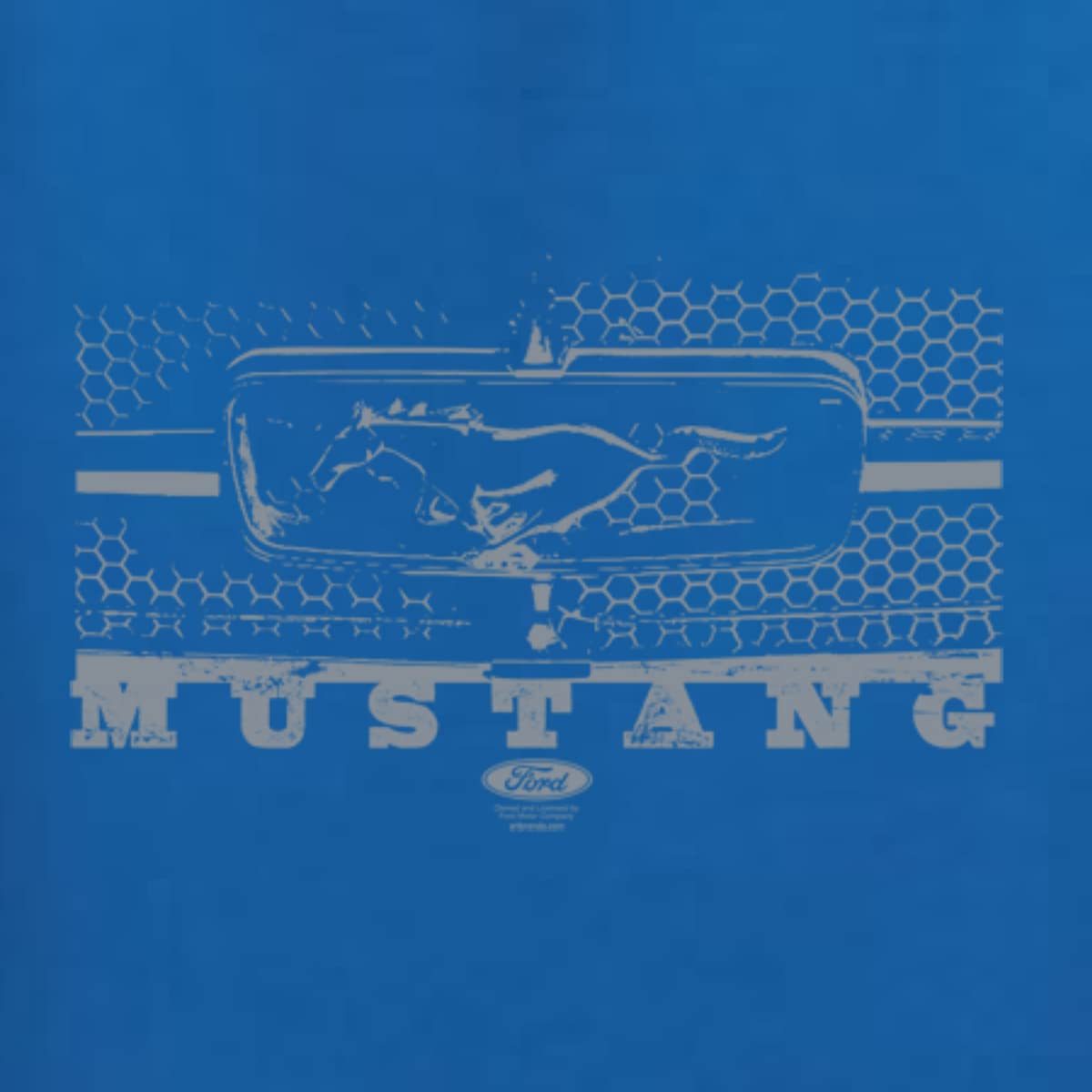 Vintage Ford Mustang Silver Honeycomb Grill Distressed Design Ladies Racerback Tank Top - Retro Car Lover Gift, Casual Summer Outfit, Car Show & Racing Event Apparel