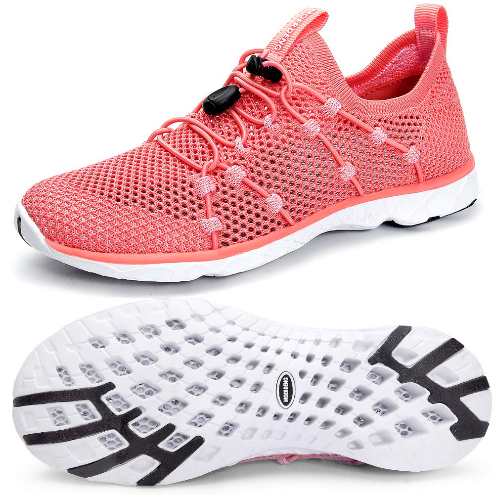 MOERDENG Women's Quick Drying Water Shoes - Lightweight Aqua Shoes for Sports, Outdoor, Beach, Pool, Exercise, Hiking, and Water Activities