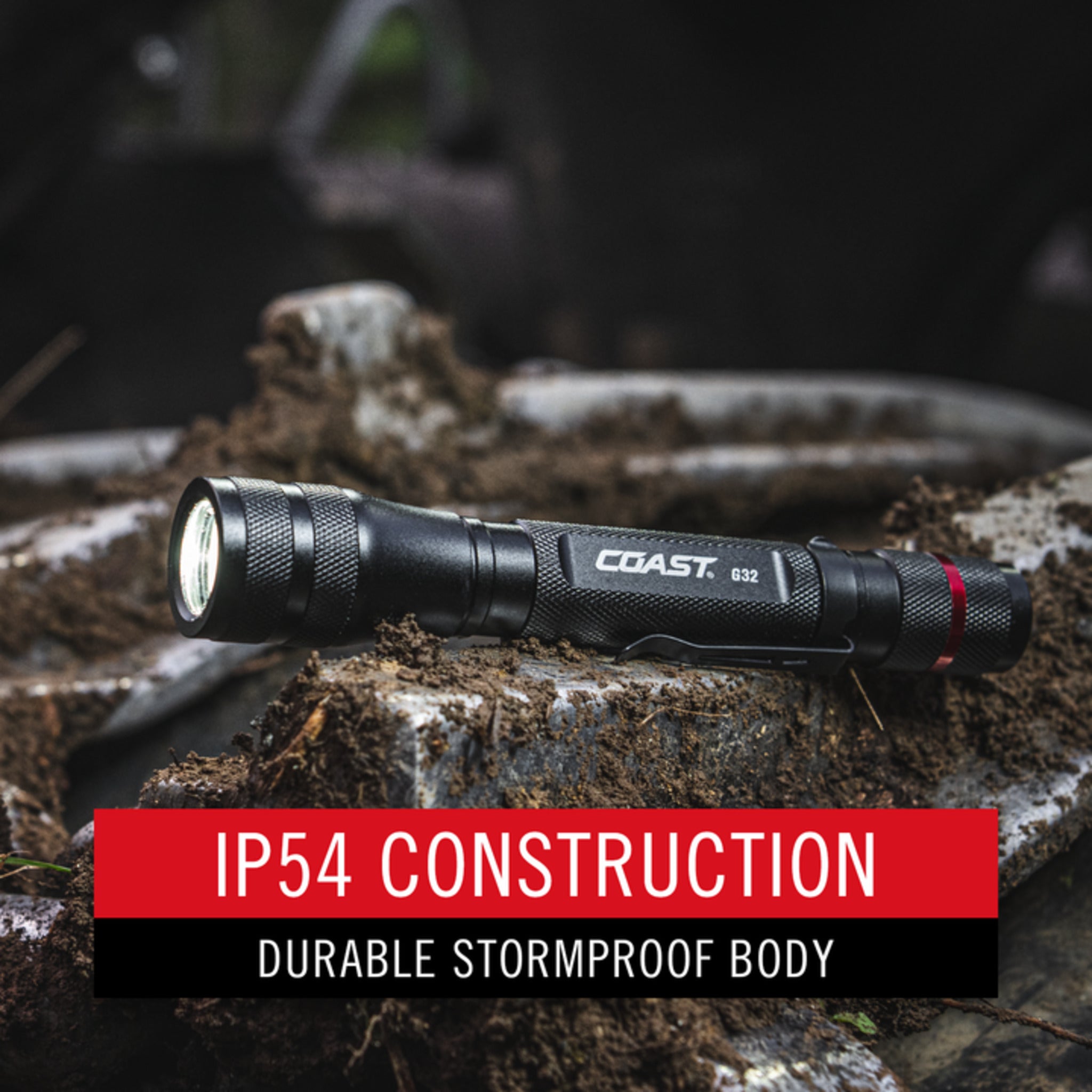 Coast® G32 Pure Beam Focusing Flashlight - 355 Lumens, 132M Beam, IP54 Waterproof, Adjustable Focus, 19-Hour Runtime, Durable Aluminum Body - Perfect for Camping, Hiking, Emergency & Outdoor Activities