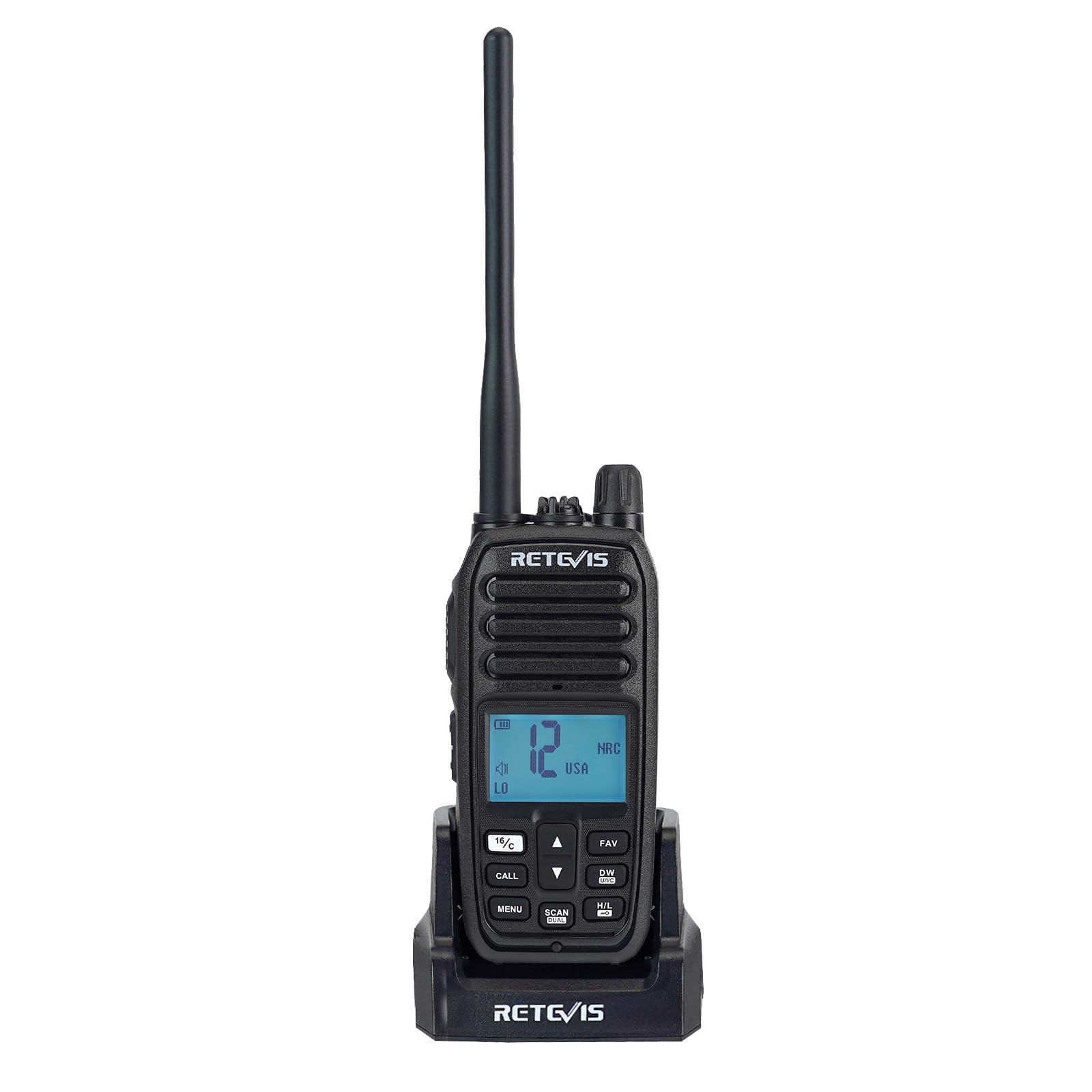 Retevis RM21 Waterproof Floating Handheld Marine VHF Radio - IP67 Submersible, Noise Cancelling, 1800mAh Battery, LCD Backlit Display, NOAA Weather Alerts - Perfect for Boating, Fishing & Marine Construction Safety
