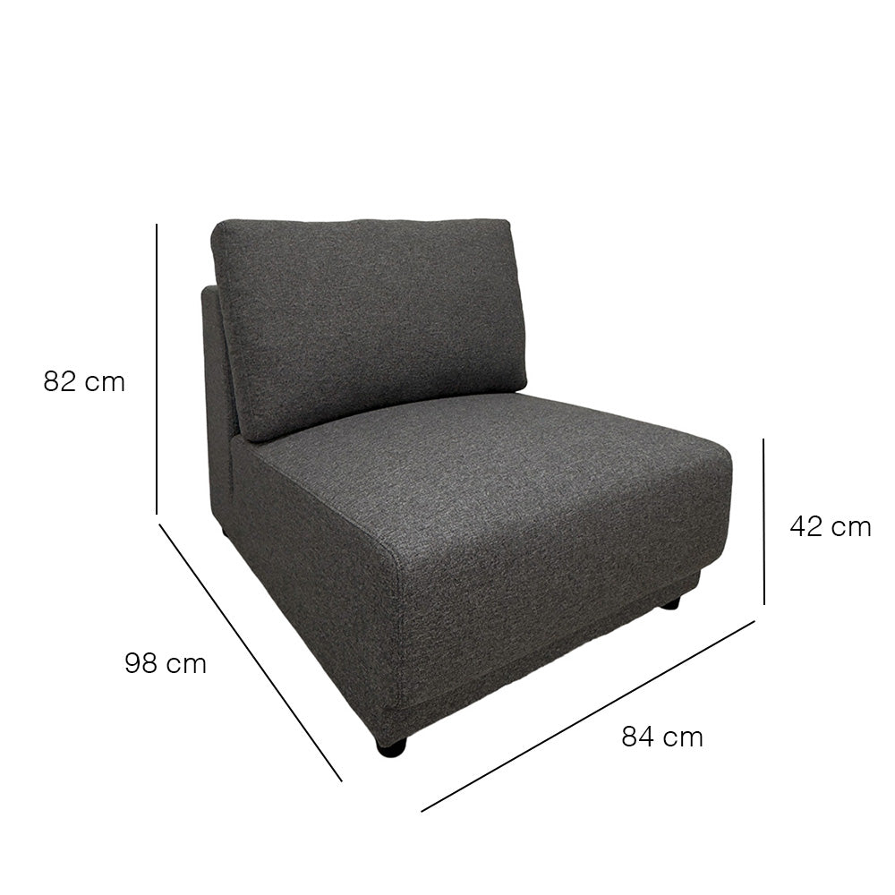 Modular Armless Chair for Office & Home - Switch EcoClean Fabric, Ergonomic Design for Comfort & Support - Perfect for Workstations, Gaming & Relaxation
