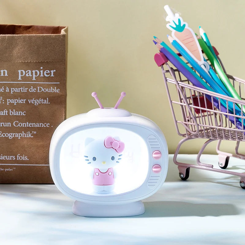 Cute Sanrio Cinnamoroll Hello Kitty Night Light - LED Desk Lamp for Kids Room, Bedside Decor, Anime Themed Gift for Girls & Boys - Perfect for Bedtime, Study Room, and Nursery Lighting