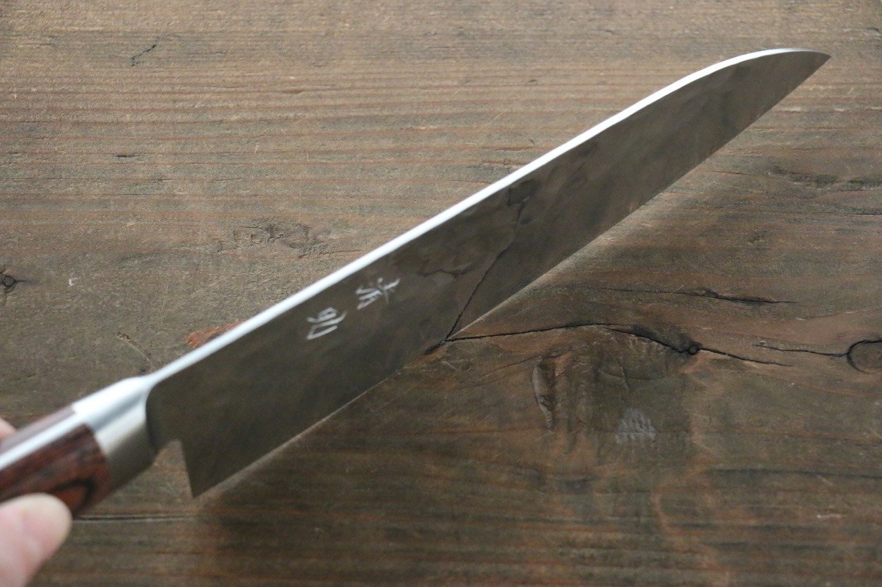 Premium Seisuke VG10 33-Layer Damascus Santoku Knife 180mm with Mahogany Handle - Japanese Kitchen Knife for Slicing, Dicing & Precision Cooking