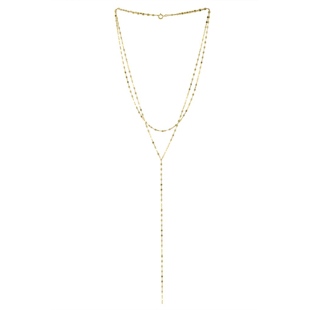 Olivia Double Y Necklace for Women - Elegant Layered Gold Plated Chain Necklace - Perfect for Date Night, Wedding & Everyday Wear