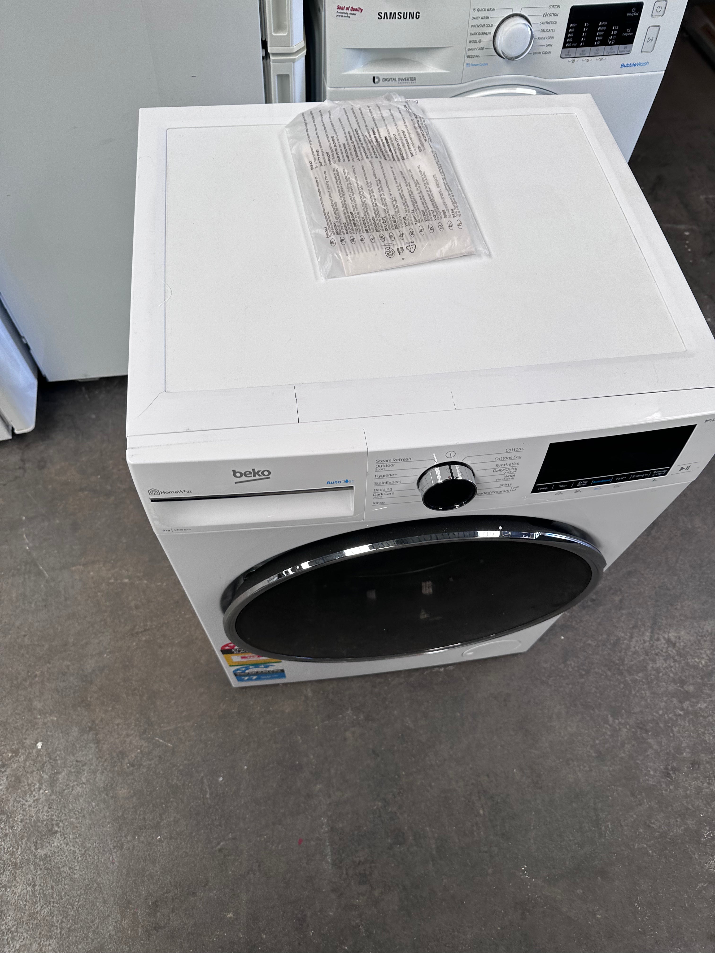 Beko BFLB902ADW 9kg Auto Dose Front Load Washing Machine - Energy Efficient, Quiet Operation - Perfect for Apartments & Small Homes (Factory Second)