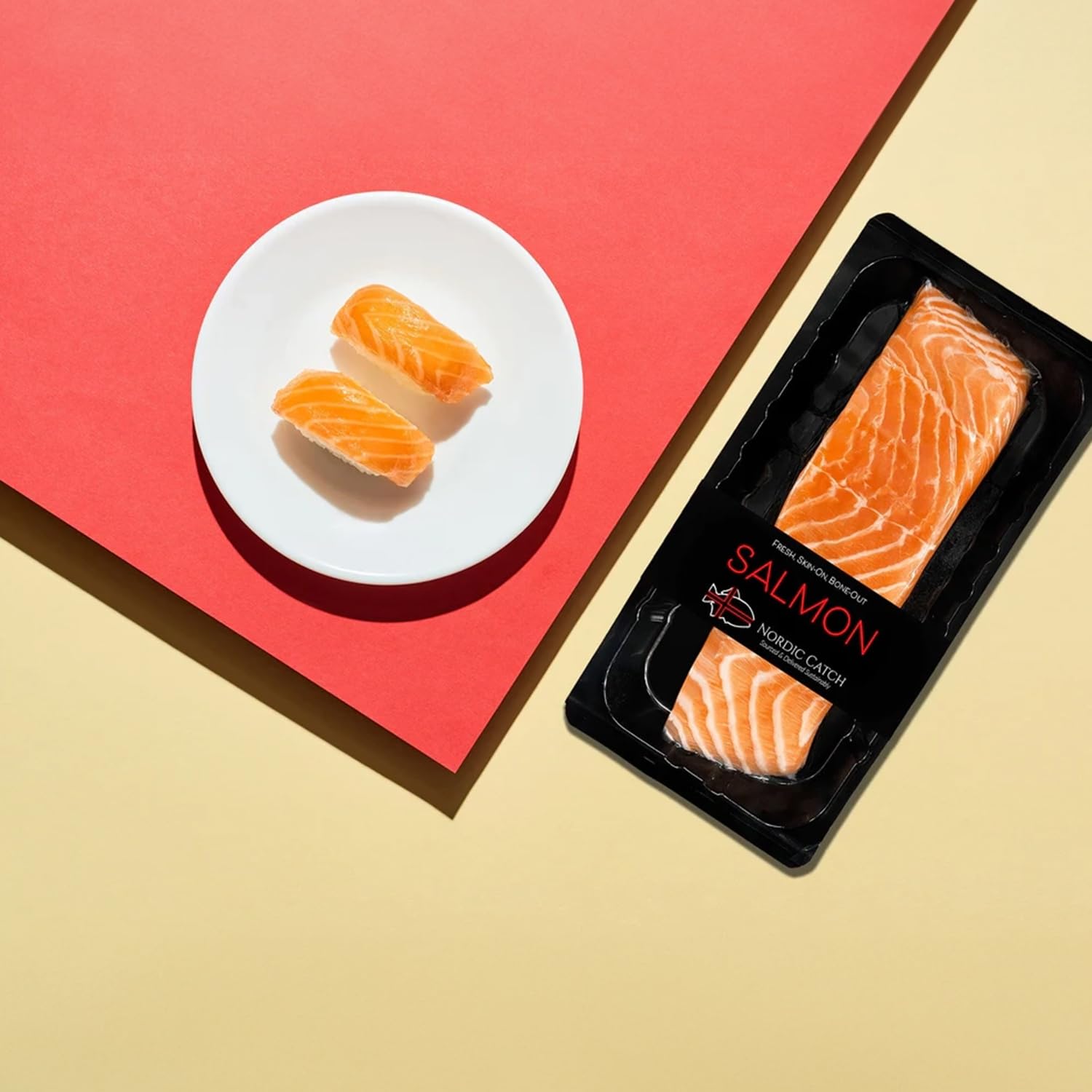 Premium Sashimi-Grade Salmon & Yellowfin Tuna Bundle - Fresh, Never Frozen, Sustainably Sourced Seafood for Sushi Making | Includes 90-Second Sushi Rice & Stainless Steel Chopsticks | Perfect for Family Sushi Nights, Dinner Parties & Japanese Cuisine Lovers