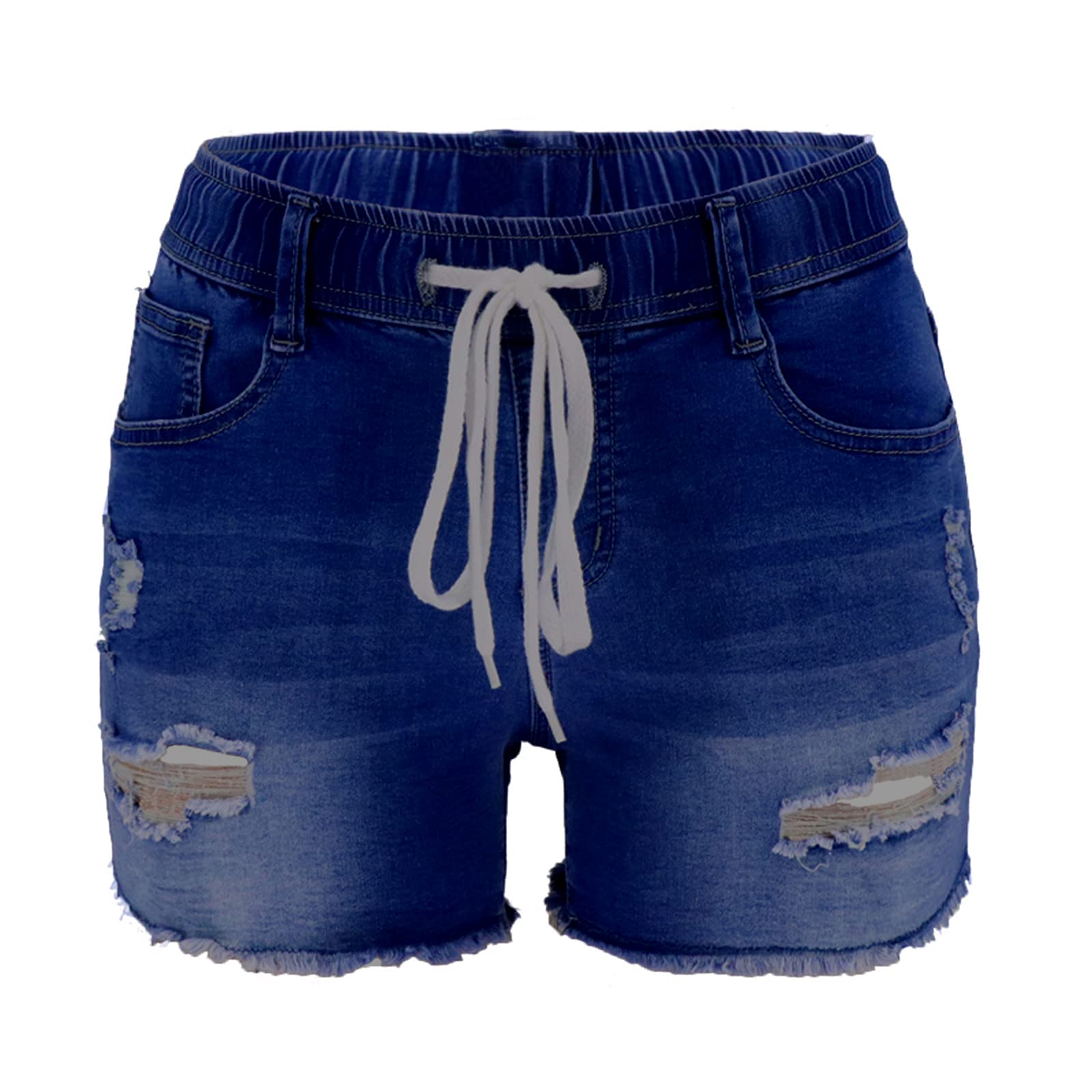 Women's High Waisted Stretchy Denim Shorts - Casual Folded Hem Jean Shorts for Summer | Perfect for Beach, Travel & Everyday Wear
