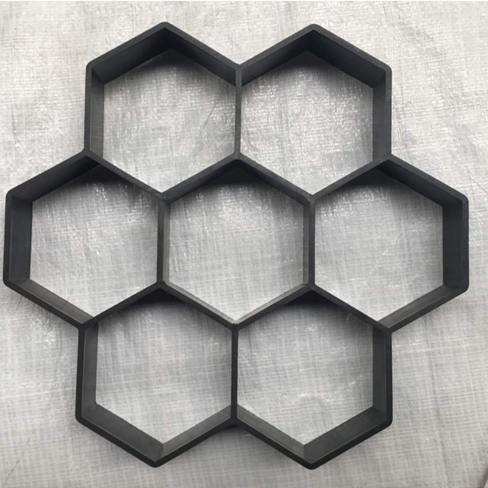 DOITOOL Reusable Hexagon Stepping Stone Mold - 29x28x4cm Black Plastic Concrete Path Maker for DIY Walkways, Garden & Patio - Perfect for Outdoor Landscaping and Decorative Pathways