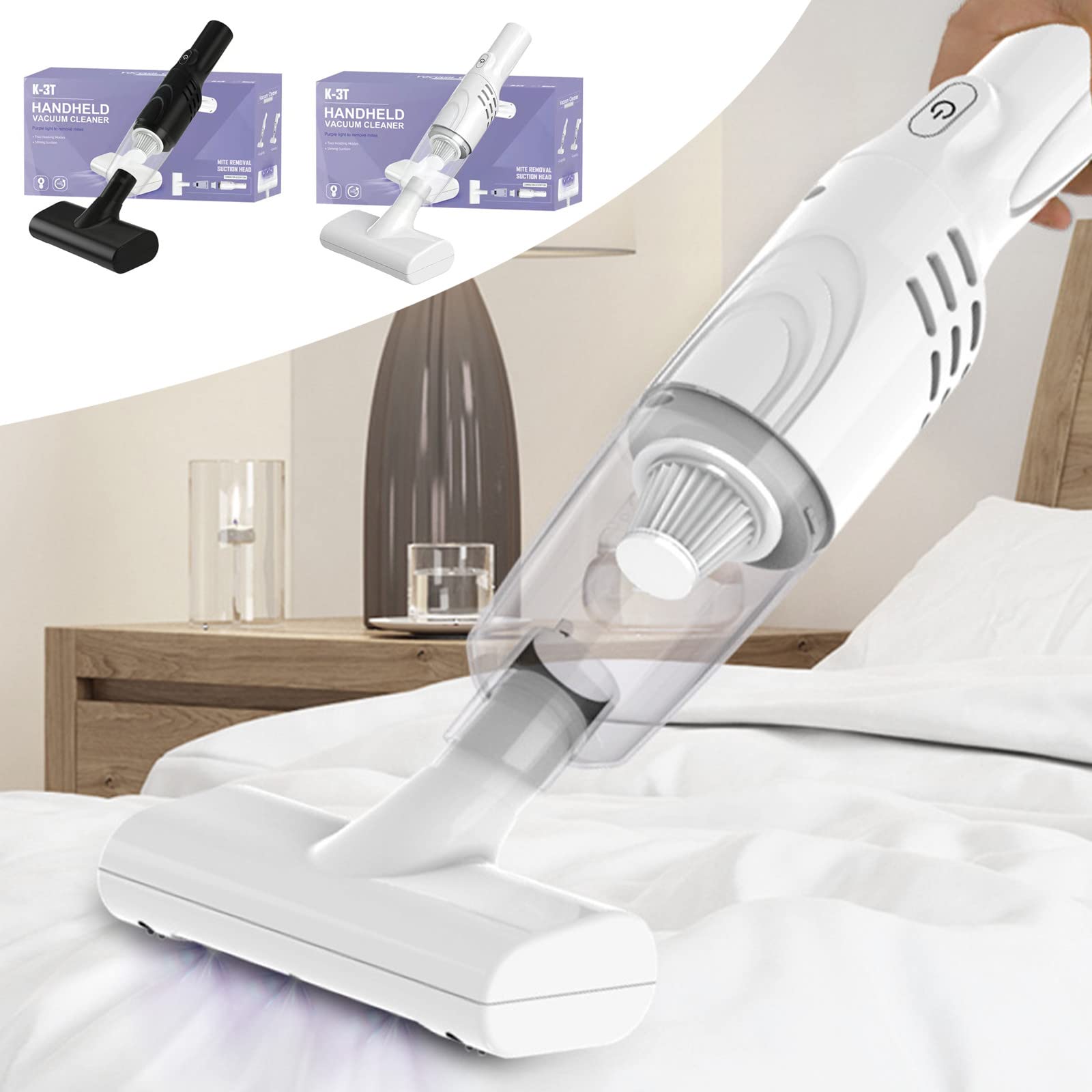 atinetok Cordless Vacuum Cleaner - 30 Mins Runtime, USB Rechargeable, Lightweight & Powerful Suction for Home, Office, Mattress, Car - Portable Multi-Functional Cleaning Tool for Pet Hair, Dust, Crumbs