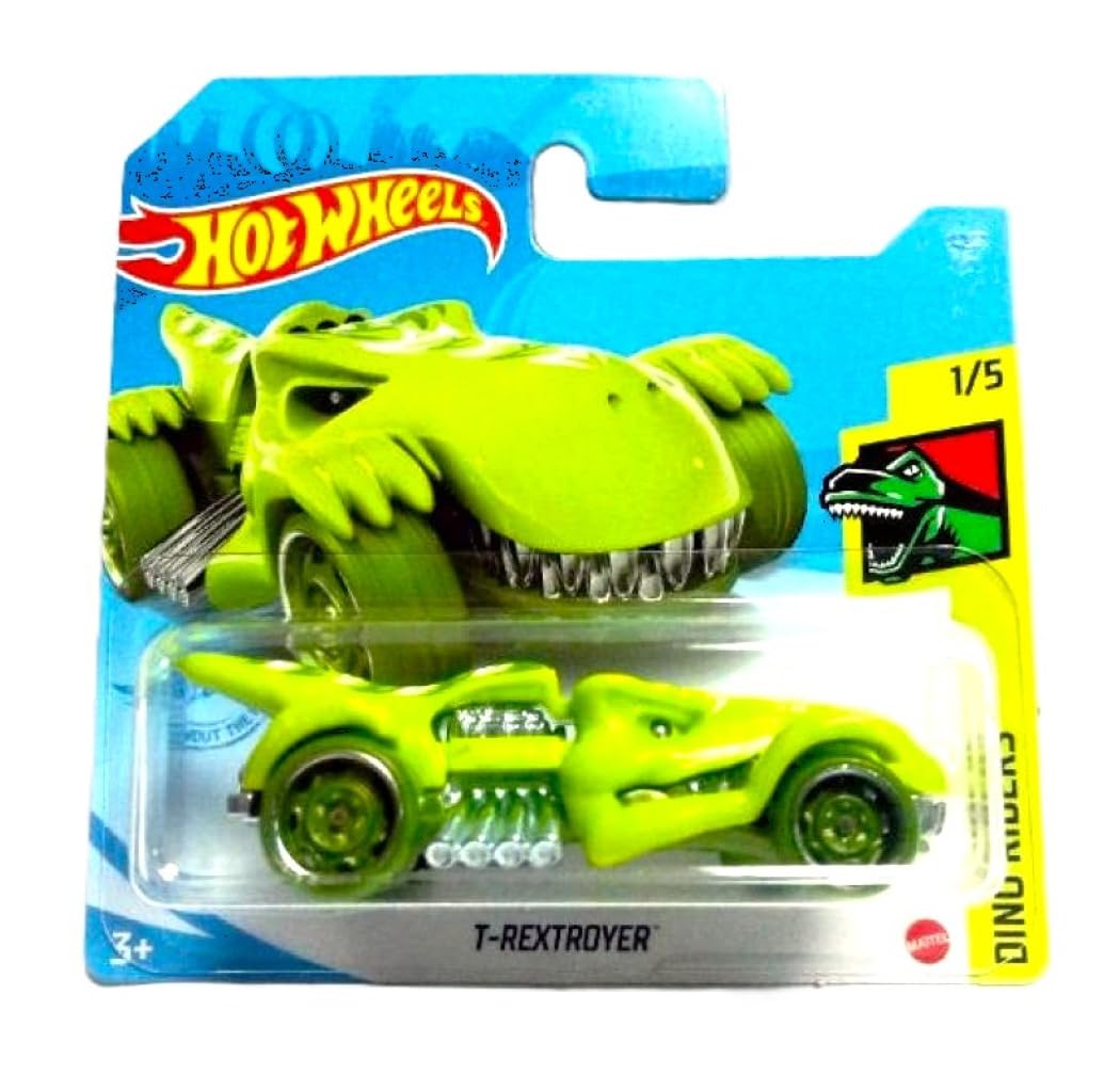 Hot Wheels T-Rex Troyer Green Dinosaur Toy Car - 1:64 Scale Die-Cast Model for Kids & Collectors - Perfect for Playtime, Gifts, and Dinosaur-Themed Collections