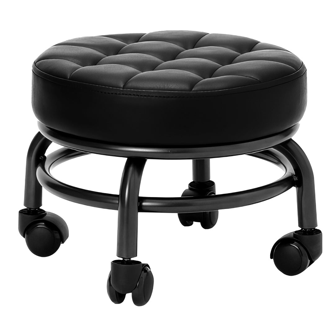 Ergonomic Low Swivel Rolling Pedicure Stool with Adjustable Height - Perfect for Nail Salons, Spa Treatments & Home Pedicures