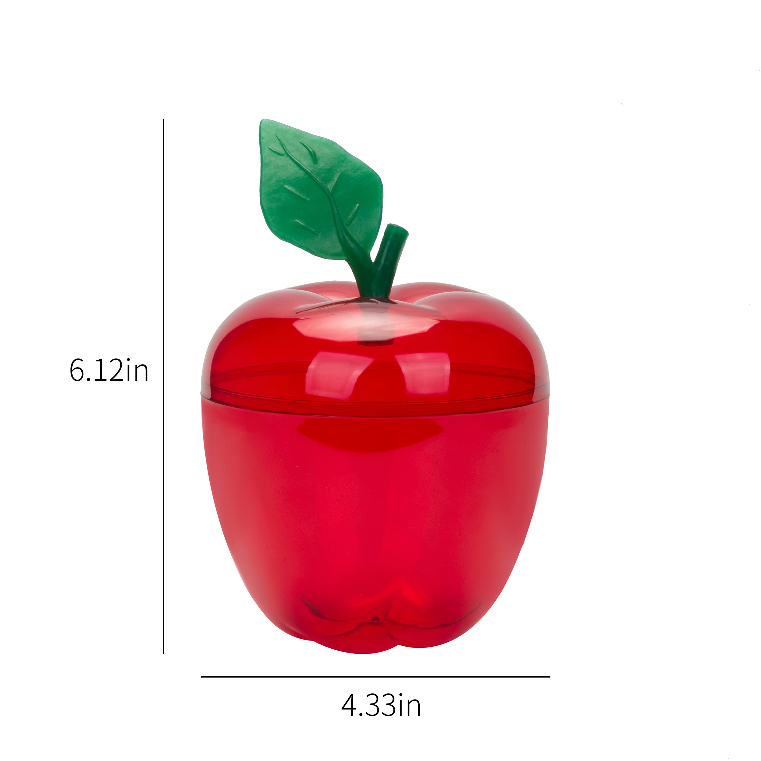 Large Red Apple-Shaped Candy Jar - 4 Pack | HANZE Apple Container for Candy Storage, Teacher Appreciation Gifts, Classroom Decor, Christmas Ornaments & Party Supplies | Perfect for Back to School, Holiday Decorating & Sweet Treat Displays