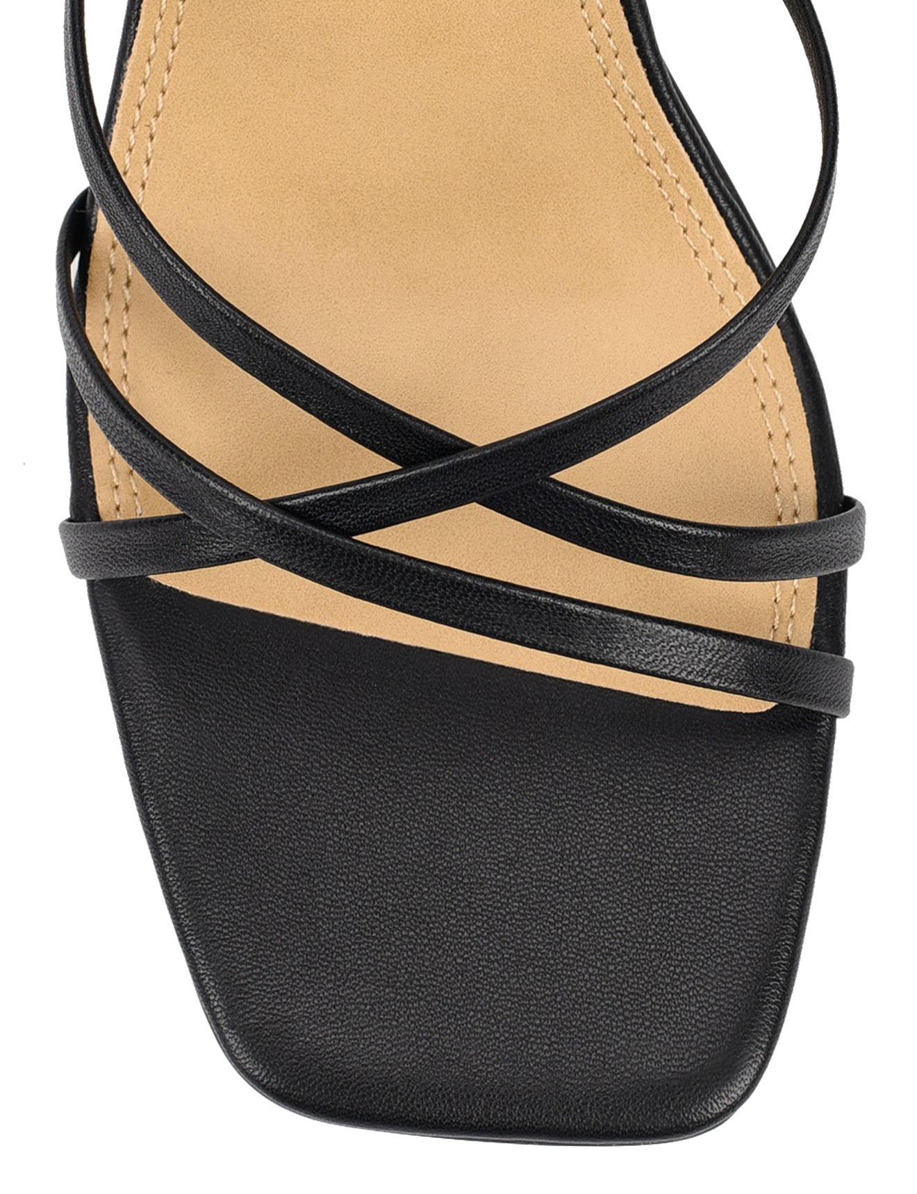 Straus Black Leather Block Heel Sandals for Women - Comfortable Summer Dress Shoes for Weddings, Parties & Office Wear