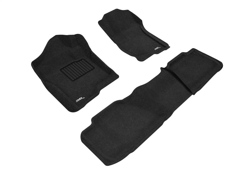 3D Maxpider Custom Fit Floor Mats for 2007-2014 Chevrolet Tahoe with Bench 2nd Row - Premium 1st & 2nd Row All-Weather Car Mats (Black) | Perfect for Off-Roading, Family Trips, and Daily Commute