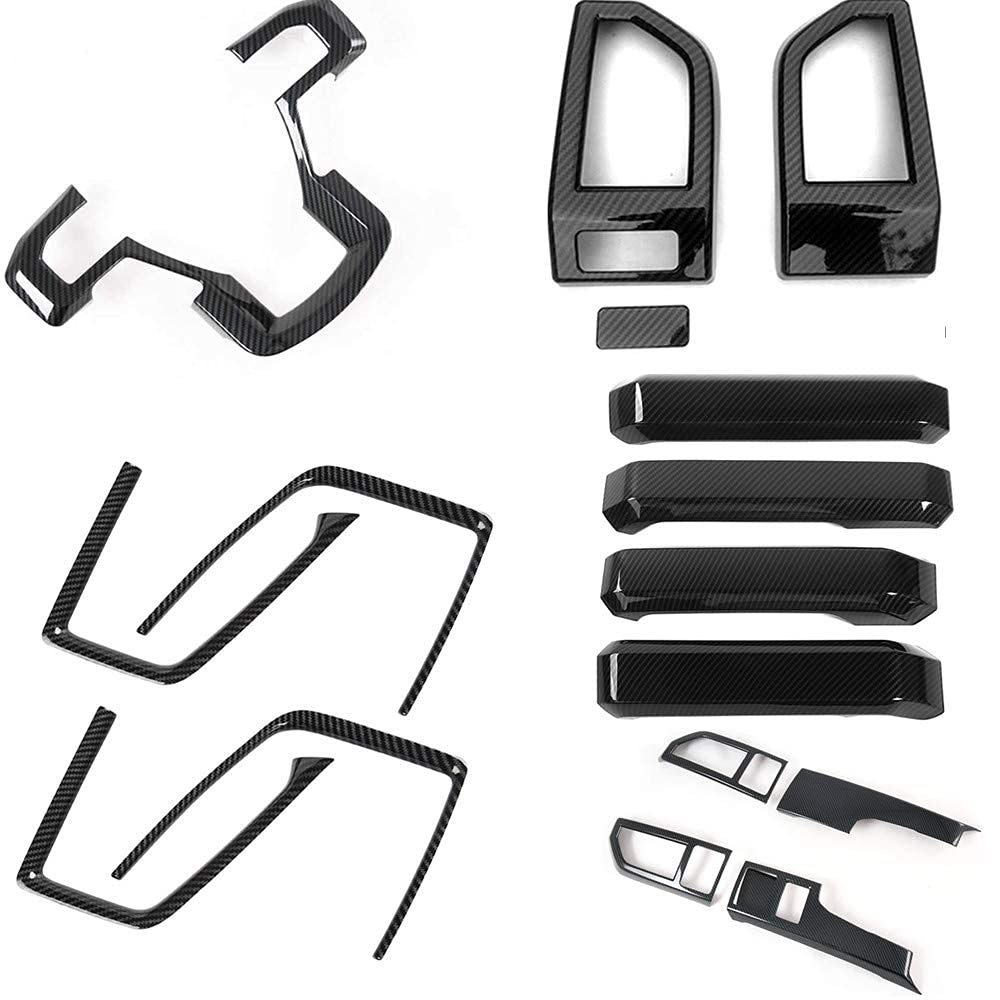 Ford F-150 F150 2015-2020 Interior Accessories Kit - 17pcs Steering Wheel Trim, Door Handle Decor, Air Vent Covers & Armrest Strips | Upgrade Your Truck Cabin Style for Road Trips & Daily Commutes