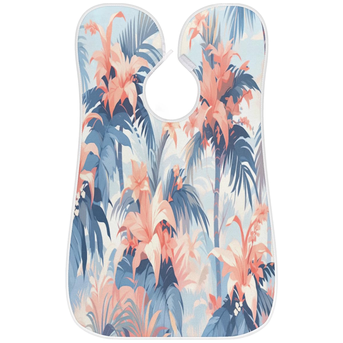 Colorful Palm Tree Beard Shaving Bib for Men - Waterproof Makeup & Hair Dye Apron for Barbers & Stylists - Sink Hair Catcher & Beard Trimming Cape - Perfect Salon Accessory & Gift for Hairdressers (Great for Home Grooming, Barber Shops & DIY Hair Coloring)