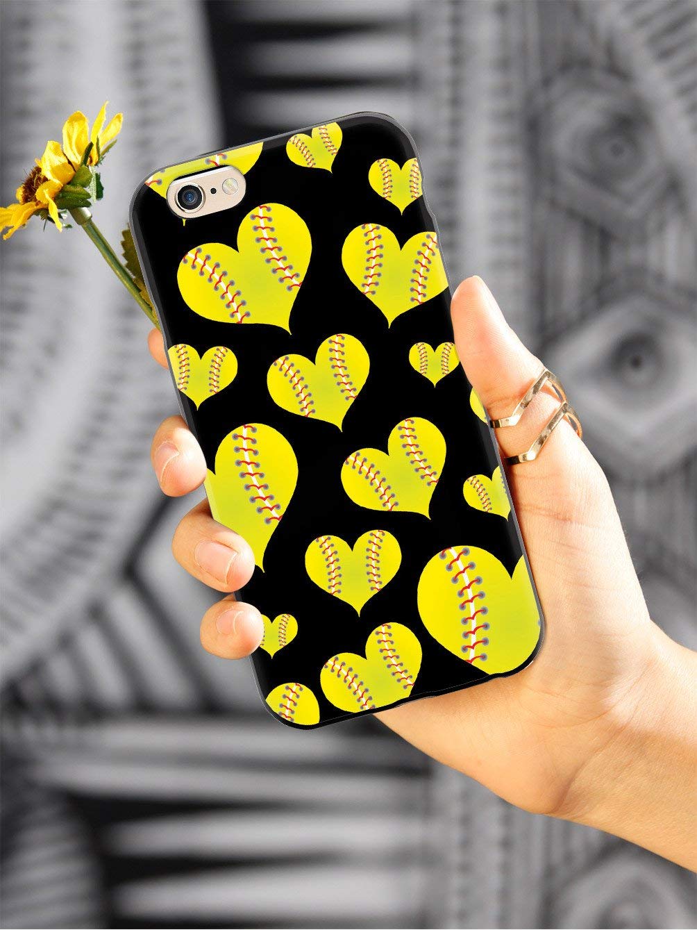 **Inspired Cases for iPhone SE - 3D Textured Protective Phone Cover with Softball Heart Design - Shockproof & Slim Fit for Apple iPhone SE (2020/2022) - Perfect for Sports, Work & Everyday Use**