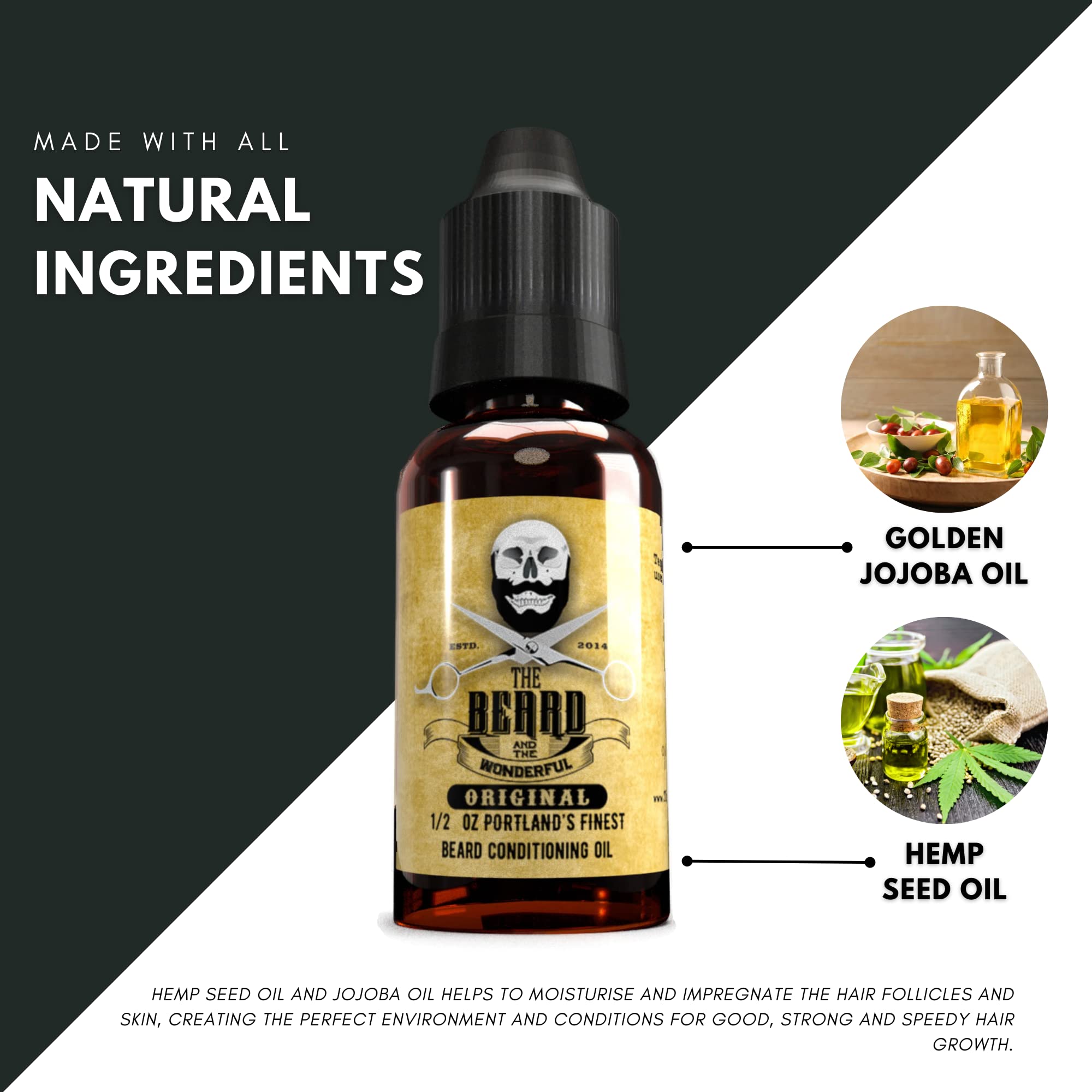 Premium Beard Oil for Men - Natural Jojoba Oil Beard Conditioner | Softens, Strengthens & Promotes Beard Growth | 15ml Bottle | Perfect for Daily Grooming & Styling