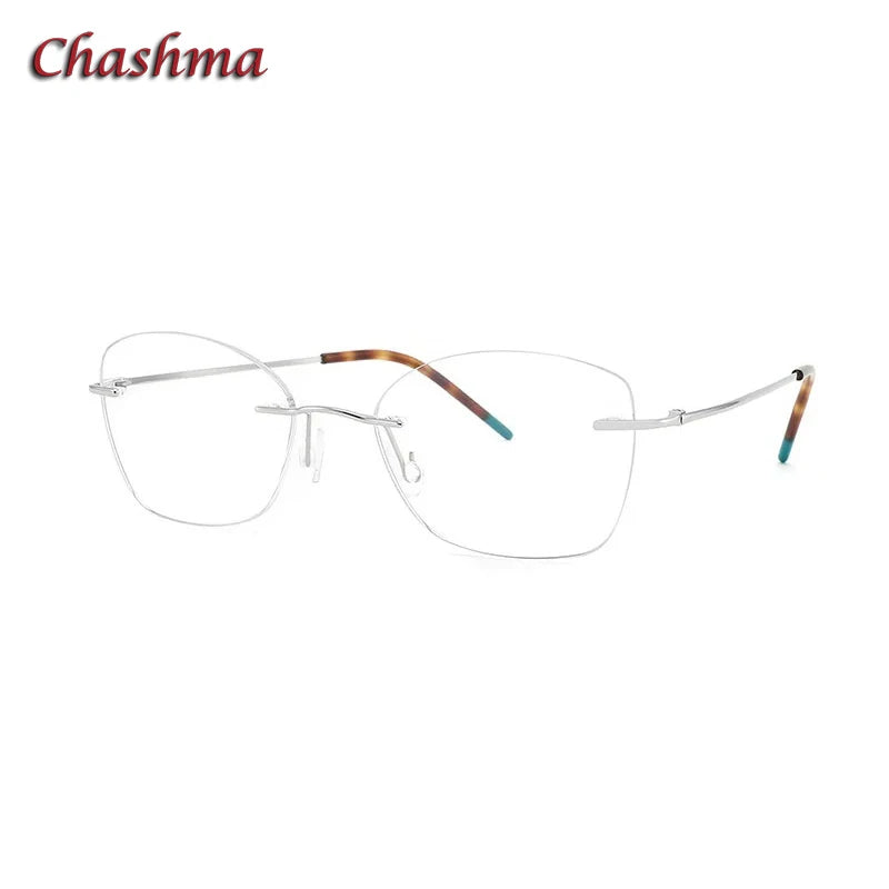Unisex Rimless Polygon Square Titanium Eyeglasses 9017 - Lightweight & Durable Titanium Frame for Men & Women - Perfect for Reading, Work & Fashion Accessories
