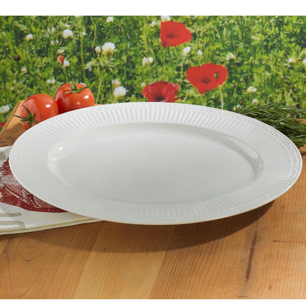 Italian Countryside® 15 Inch Oval Platter - Elegant Ceramic Serving Dish for Pasta, Appetizers & Entertaining | Perfect for Dinner Parties, Holiday Meals & Rustic Tablescapes