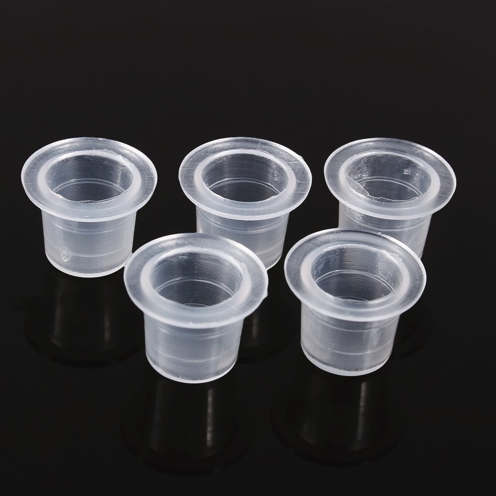 Professional Disposable Tattoo Ink Cups - Clear Plastic Pigment Caps for Tattoo Artists | Perfect for Tattoo Studios, Home Use & Professional Tattooing Sessions