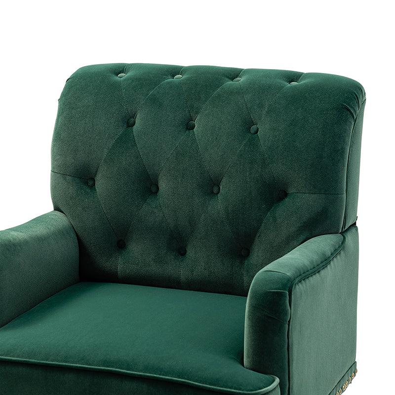 Luxury Constantino Velvet Armchair - Modern Upholstered Accent Chair for Living Room, Bedroom & Office - Soft Velvet Fabric with Sturdy Wooden Legs - Perfect for Home Decor, Relaxing & Reading