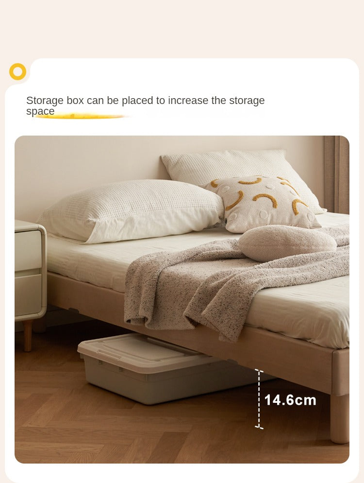 Birch Solid Wood Twin Over Full Bunk Bed - Sturdy Platform Bed Frame Without Headboard - Perfect for Kids' Room, Guest Room & Small Space Saving