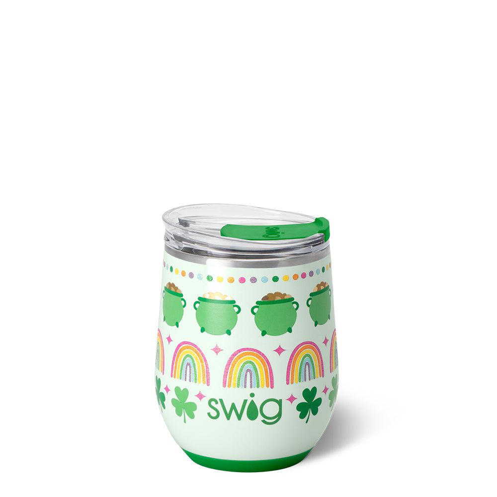 Lucky Charm Stemless Wine Glass - 12oz Elegant Drinking Cup for Wine, Cocktails & Beverages - Perfect for Parties, Weddings & Home Entertaining