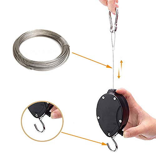 **Heavy Duty Retractable Plant Pulley Hook - Easy Reach Hanging Basket Hook for Garden Pots & Flower Baskets (1 Hook) - Perfect for Balcony, Patio & Indoor Plant Display**