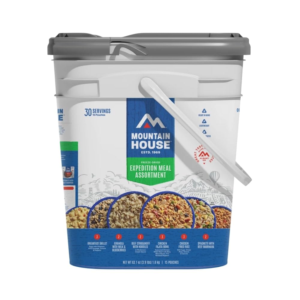**Mountain House Expedition Bucket - Freeze Dried Backpacking & Camping Food - 30 Servings, Classic Bucket | Emergency Preparedness, Hiking & Outdoor Adventures**