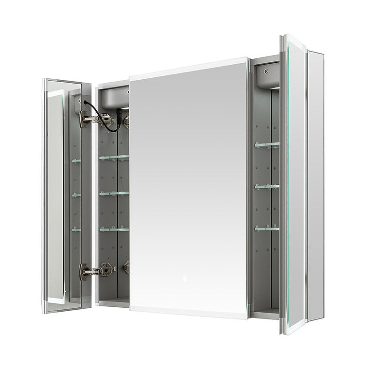 Aquadom Edge Royale 36x32 Inch LED Lighted Triple Door Bathroom Medicine Cabinet - Perfect for Modern Homes & Spa-Like Bathrooms