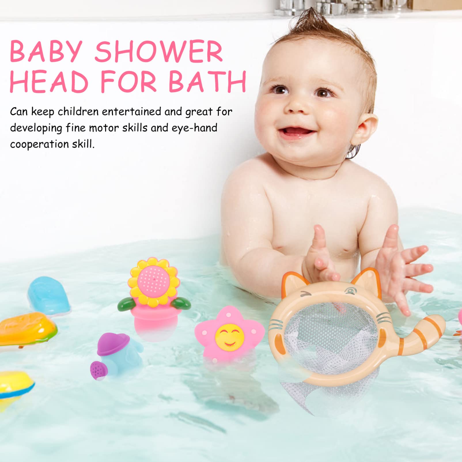 4-Piece Water Play Toys for Kids - Fun Bathtub & Shower Bath Toys Set, Durable Plastic Floating Toys for Toddlers & Babies - Perfect for Bath Time, Pool, and Outdoor Water Play