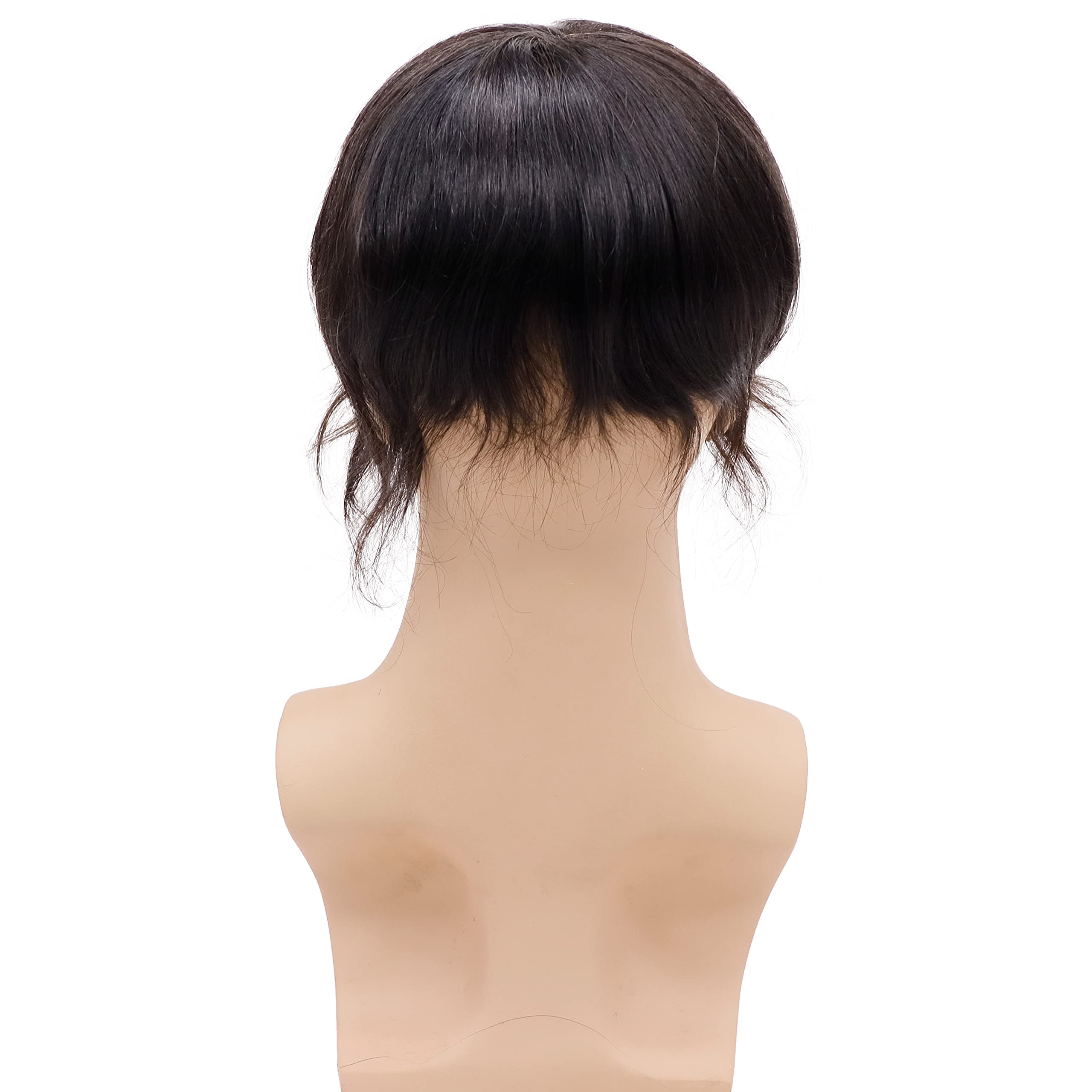 Premium Mono Human Hair Toupee for Men - 6x8 Inch Poly Skin Base, Monofilament Wig System (#2 Darkest Brown) | Natural Look for Thinning Hair & Baldness Cover | Perfect for Daily Wear, Work & Social Events
