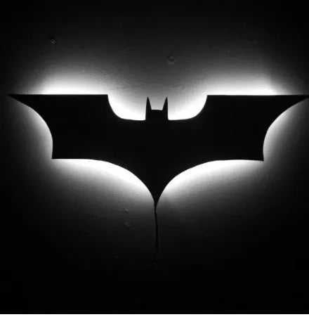 Batman LED Wall Light with Wireless Remote Control - Superhero Themed Night Light for Kids Room, Bedroom, and Game Room Decor