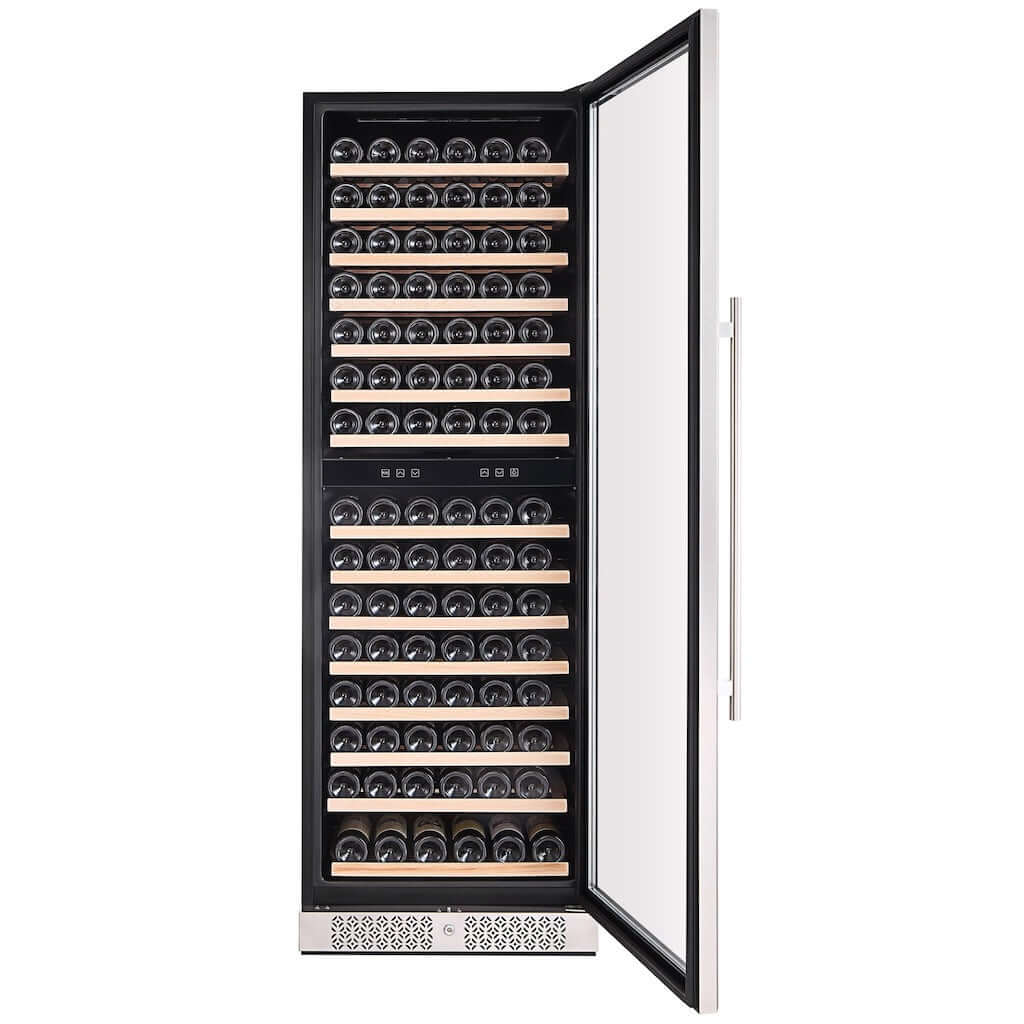 Empava 24 Inch 160 Bottle Dual Zone Wine Cooler Refrigerator - Freestanding Wine Fridge for Red & White Wines - Perfect for Home Bar, Kitchen, Basement, or Wine Cellar (Model WC08D)
