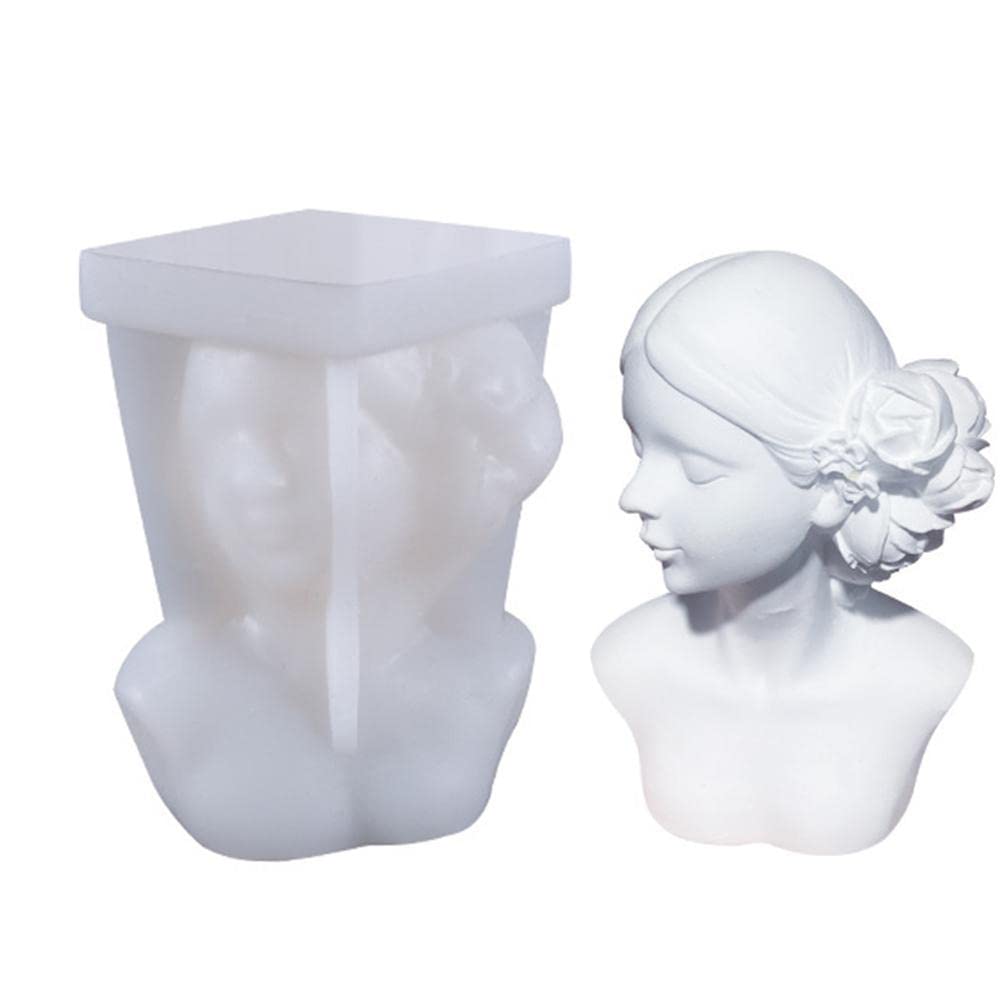 3D Wreath Girl Silicone Candle Mold - DIY Epoxy Resin, Gypsum & Aromatherapy Candle Making Kit - Durable Handmade Desktop Decoration for Home, Wedding & Gift Scenes