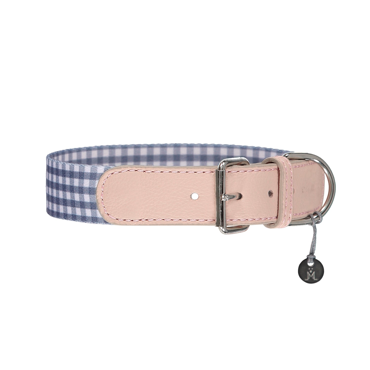 Premium Clara Check Dog Collar - Adjustable Nylon Pet Collar with Metal Buckle for Small Medium Large Dogs - Perfect for Walking, Training & Outdoor Adventures